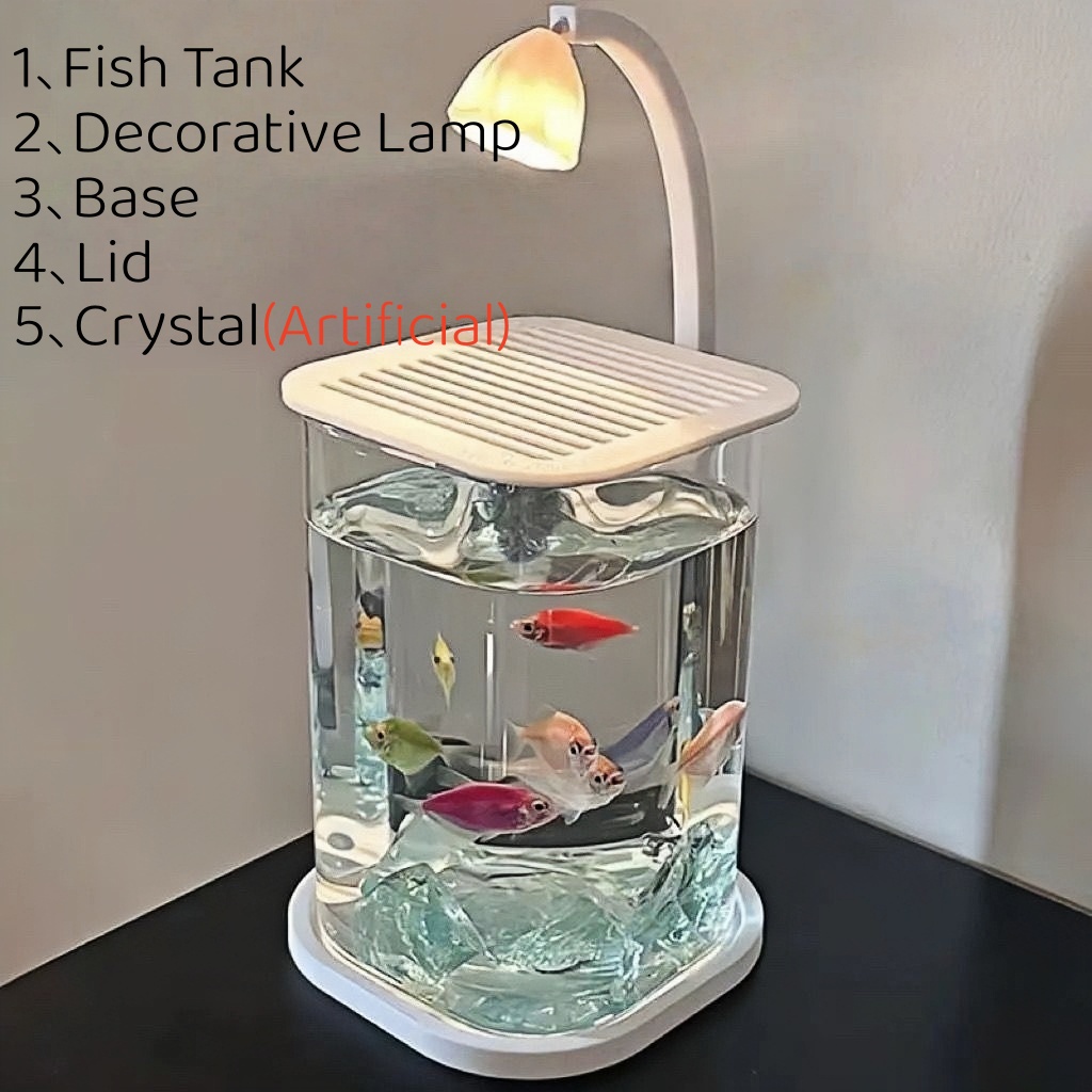 Aquarium Fish Low Maintenance - Bezramkowe akwarium LED z pokrywą i