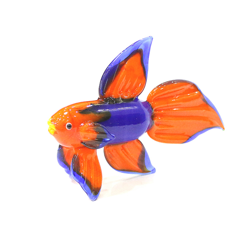 Live Fish Aquarium - Pomarańczowa szkło Murano tropikalna ryba figurka